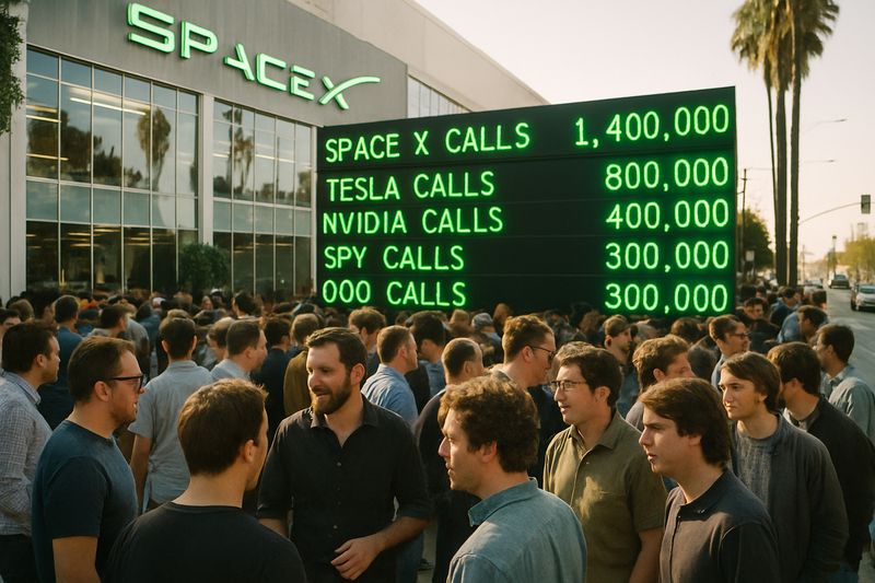 Reddit's Losing Its Mind Over SpaceX Options — Calls Outpacing Tesla, Nvidia, SPY, and QQQ *Combined* thumbnail